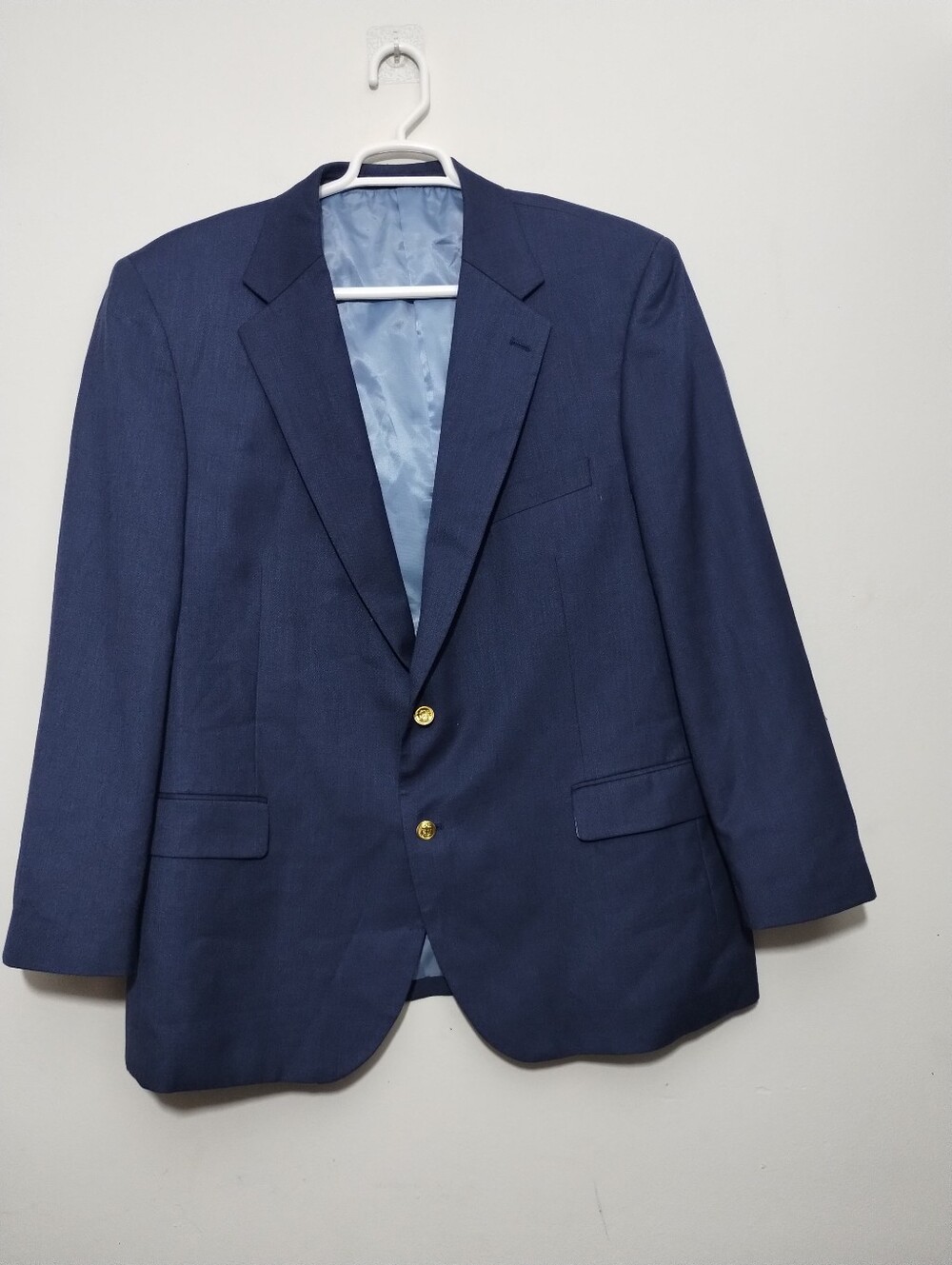 Alan Flusser Men's 48R Blue Two-Button Sport Coat Blazer Jacket